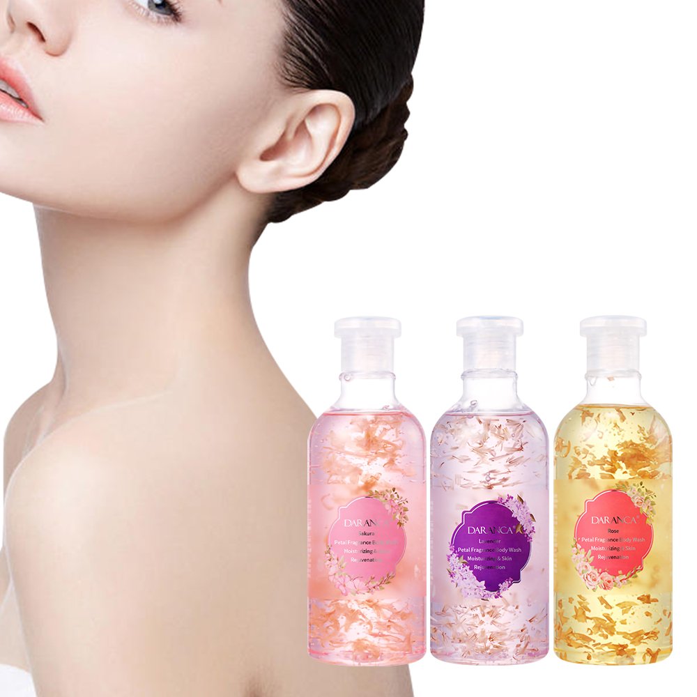 Organic Exfoliate Shower Gel Lightening Hydrating Long Lasting Fragrance Mild Clean Petal Whitening Body Wash