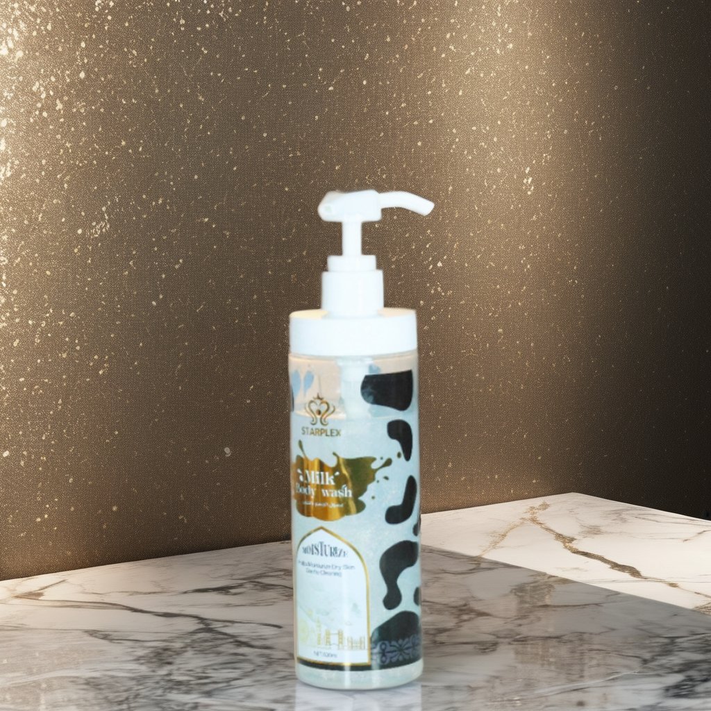Starplex 500ml Fresh Scented Milk Shower Gel Moisturizing Skin Glitter Gel with Refreshing Perfume & Bubbles