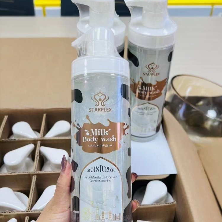 Starplex 500ml Fresh Scented Milk Shower Gel Moisturizing Skin Glitter Gel with Refreshing Perfume & Bubbles