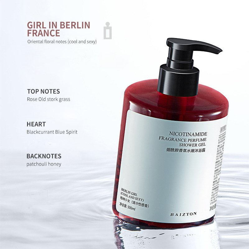 Private label Hot selling Best Natural Organic Body Wash Nicotinamide whitening Fragrance Lightening Shower Gel
