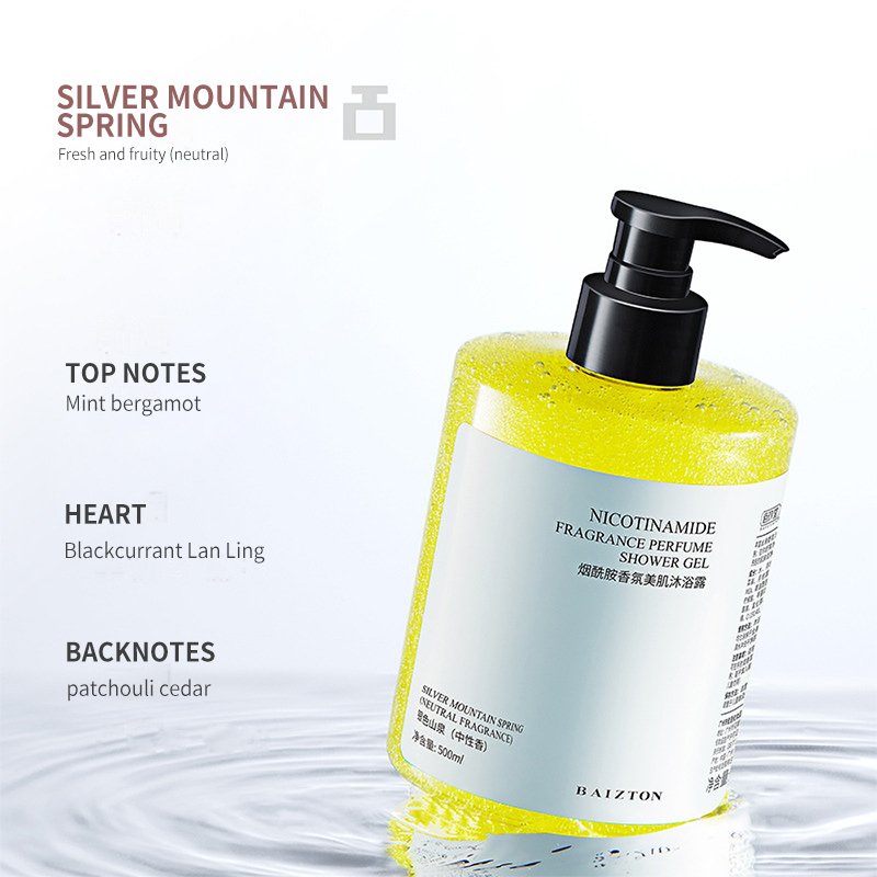 Private label Hot selling Best Natural Organic Body Wash Nicotinamide whitening Fragrance Lightening Shower Gel