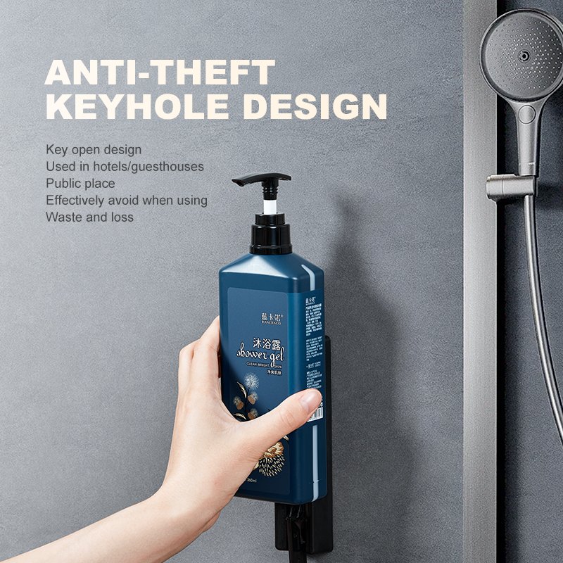 High Quality 360ml Hotel Large Bottle Shampoo Shower Gel And Conditioner Wall-Hanging Anti-Theft Design Disposable Liquid