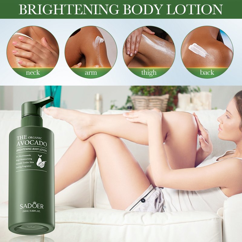 OEM SADOER Private Label Wholesale Avocado Amino Acid Bath Hair Shampoo Cleansing Skin Care Moisturizing Whitening Body Wash Set