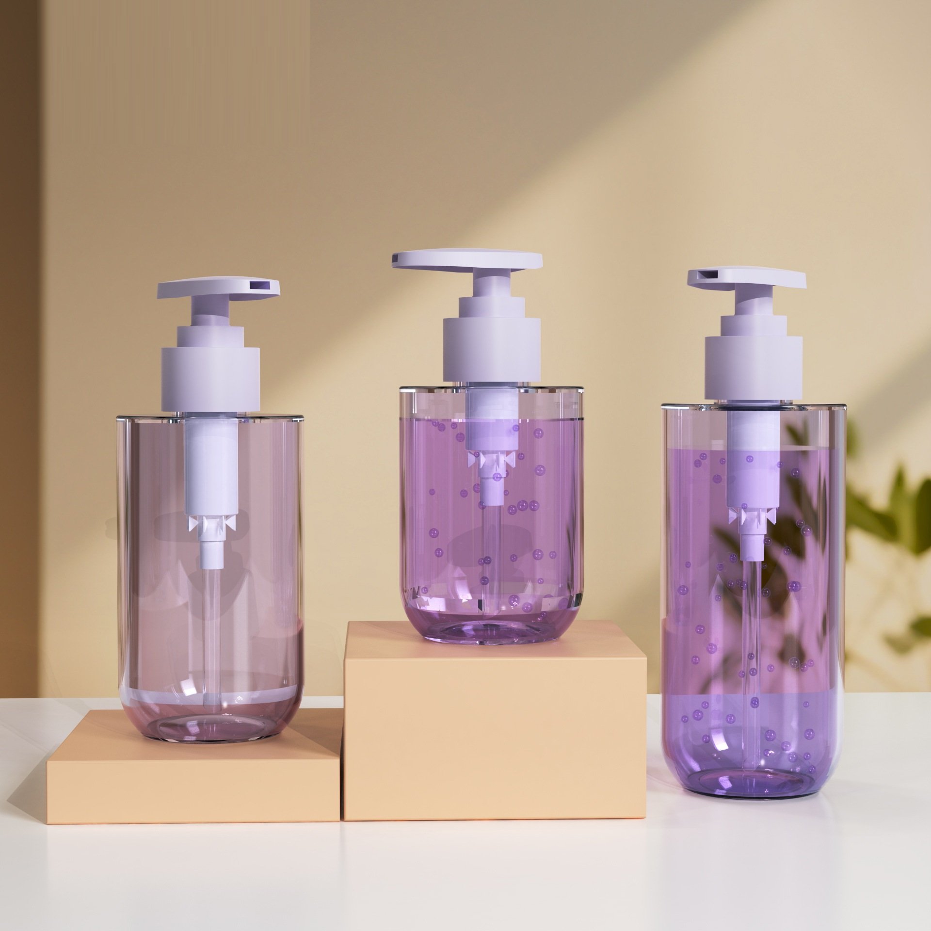 Customized 150ml 200ml 300ml round Bottom Plastic Bottles Press Type for Children's Care Shower Gel Shampoo