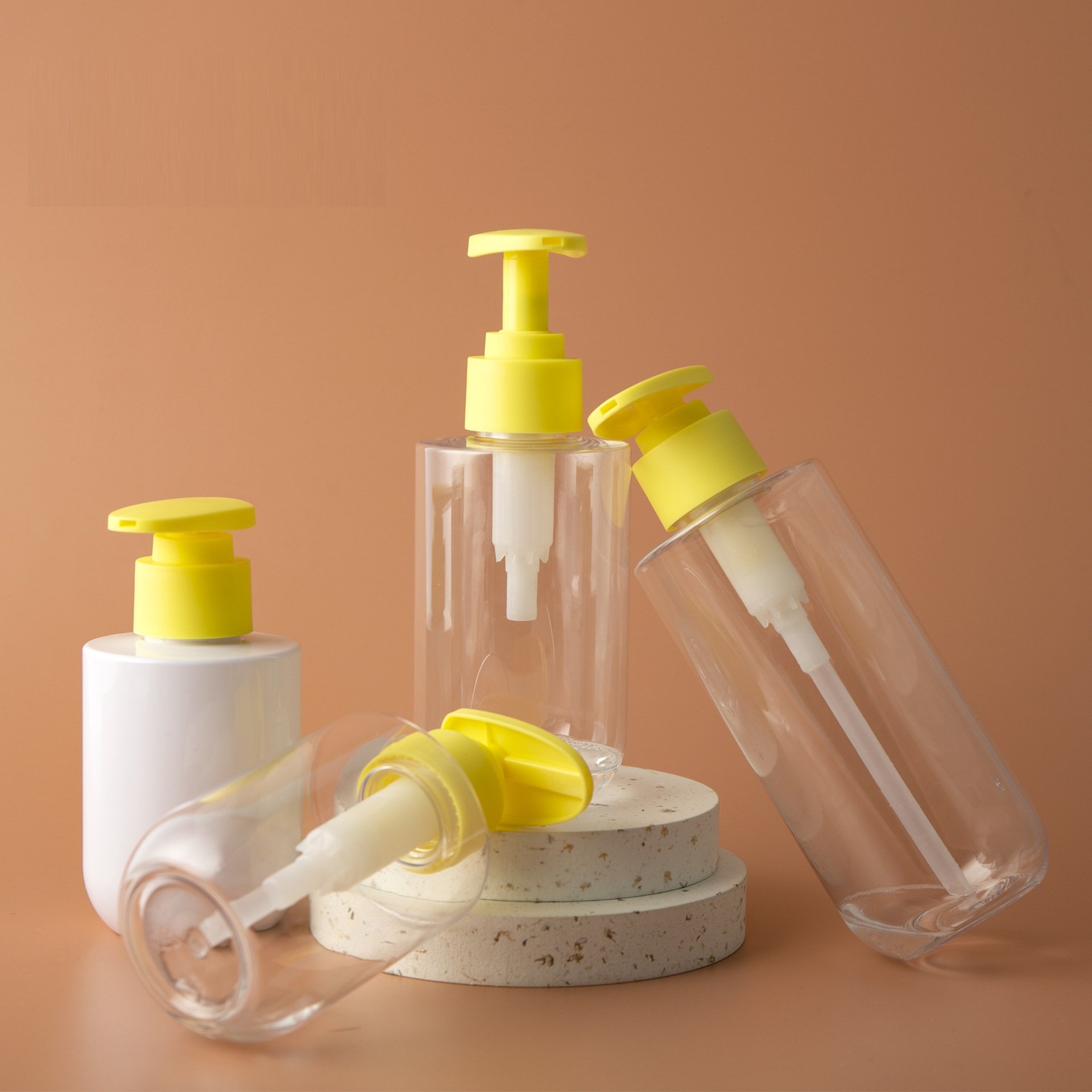 Customized 150ml 200ml 300ml round Bottom Plastic Bottles Press Type for Children's Care Shower Gel Shampoo