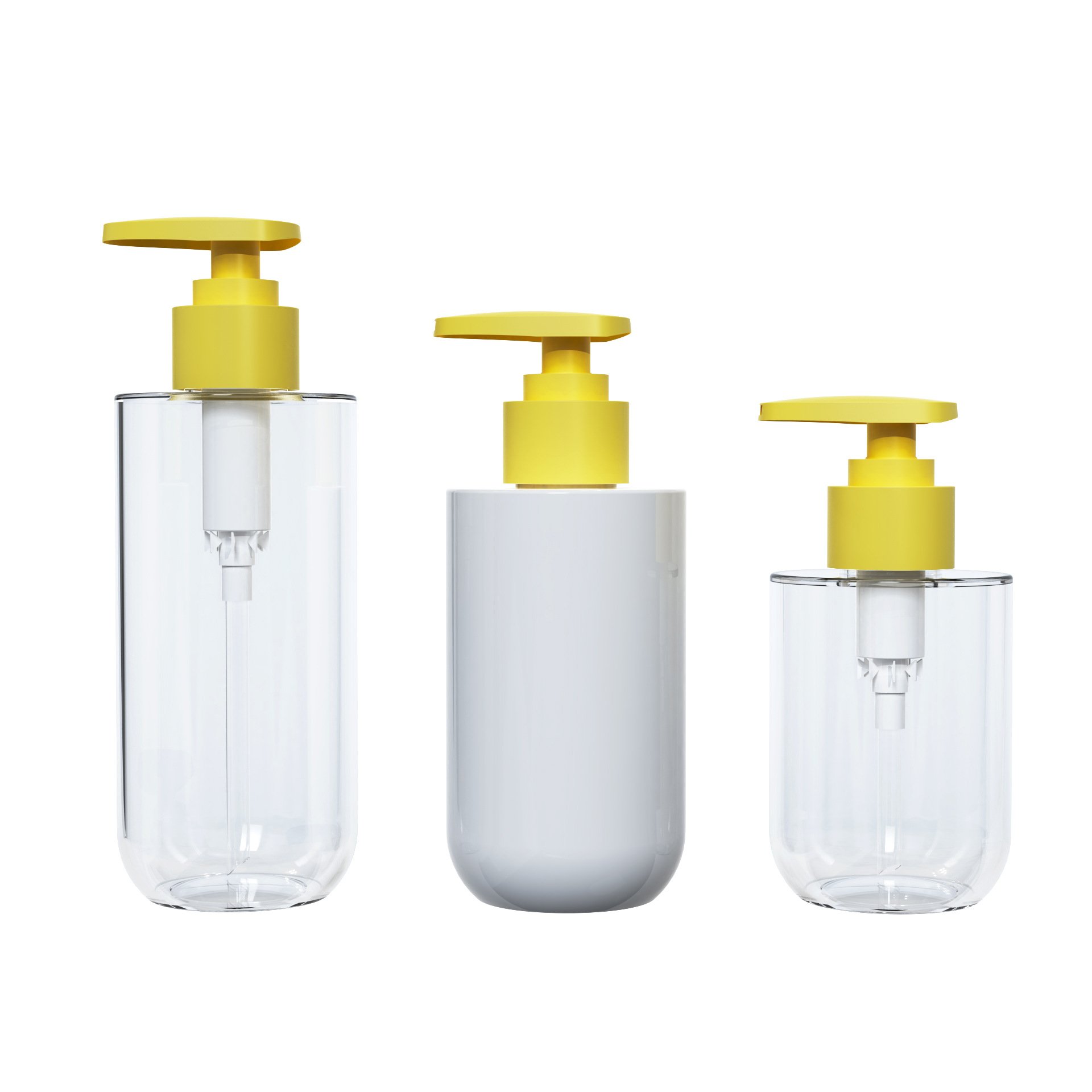 Customized 150ml 200ml 300ml round Bottom Plastic Bottles Press Type for Children's Care Shower Gel Shampoo