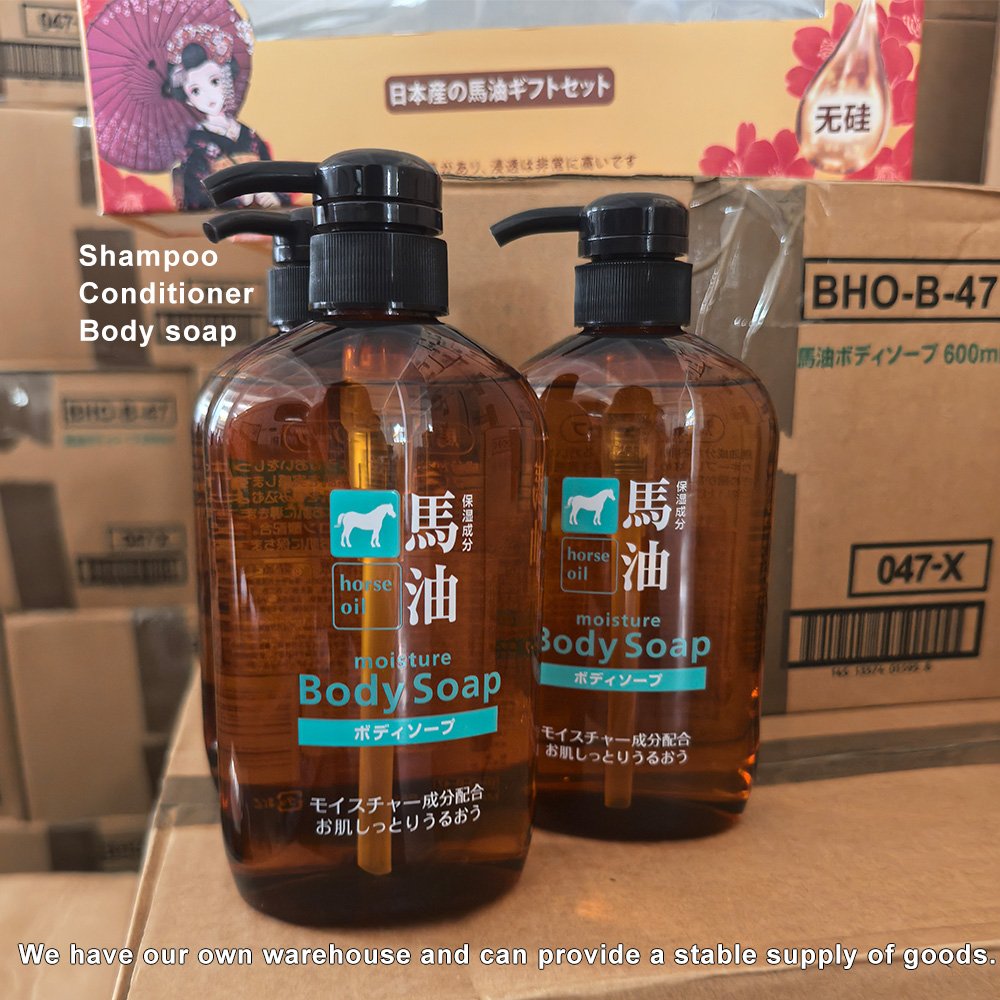 Best Selling Products Horse Oil Body Shampoo 600mL Deeply Moisturizing Hyaluronic Acid Shower Gel Body Wash