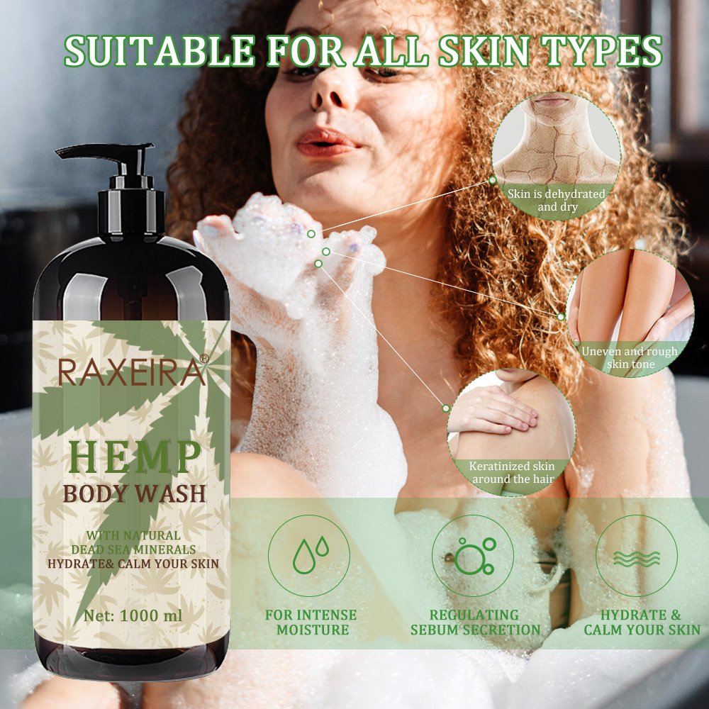 Plant Dead Sea Wholesale Hemp Minerals Hemp Extract Natural Body Pure Body Wash for Women and Man Adults 3 Years Men Shower Gel