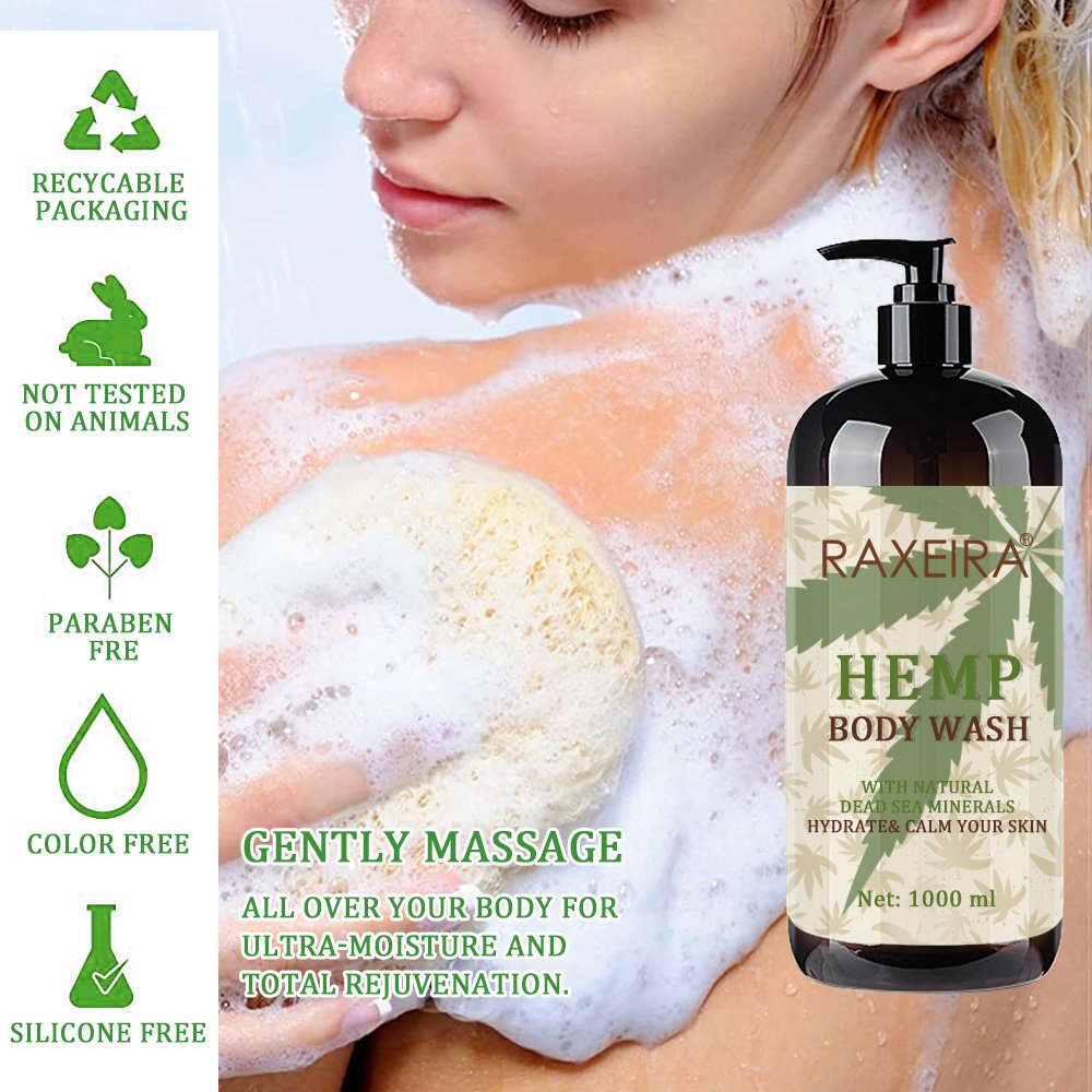 Plant Dead Sea Wholesale Hemp Minerals Hemp Extract Natural Body Pure Body Wash for Women and Man Adults 3 Years Men Shower Gel