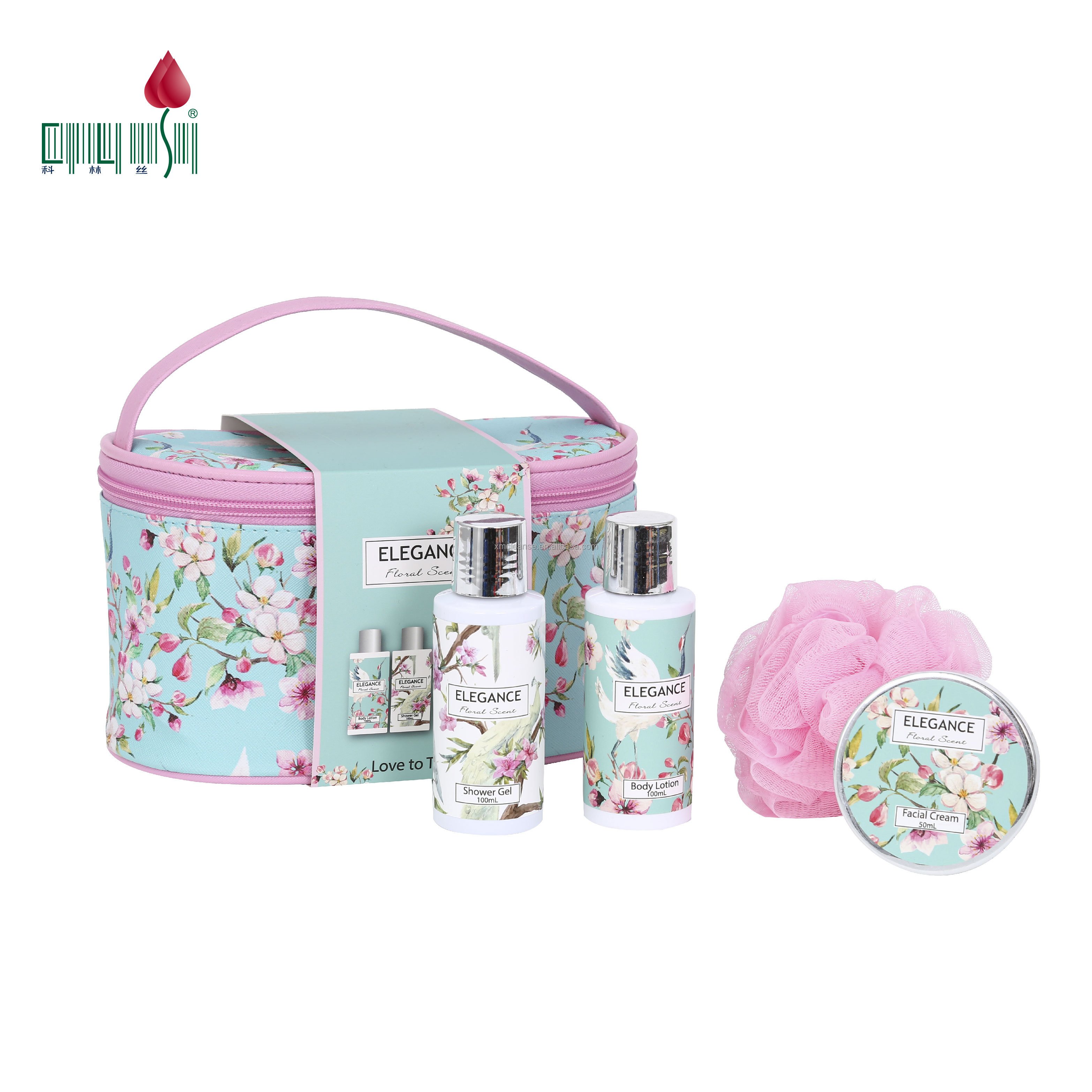 Luxurious Body Spa Cosmetic bag gift set Shower Gel Body Lotion Gift Set for Travel
