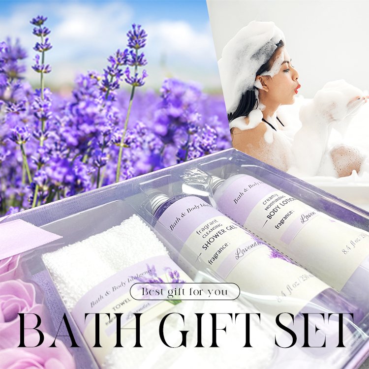 OEM Wholesale Private Label Natural Scent Shower Gel Body Lotion Bath Towel Set