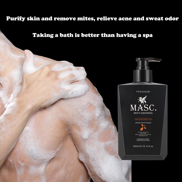 natural skin cleaning sport body wash peppermint removes sweat and odor Private label deep hydration refreshing men shower gel