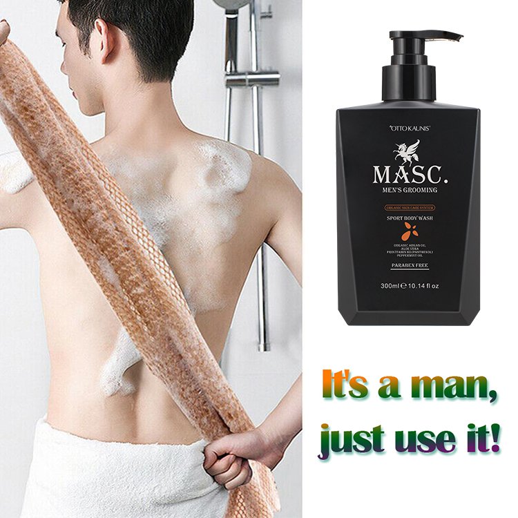 natural skin cleaning sport body wash peppermint removes sweat and odor Private label deep hydration refreshing men shower gel