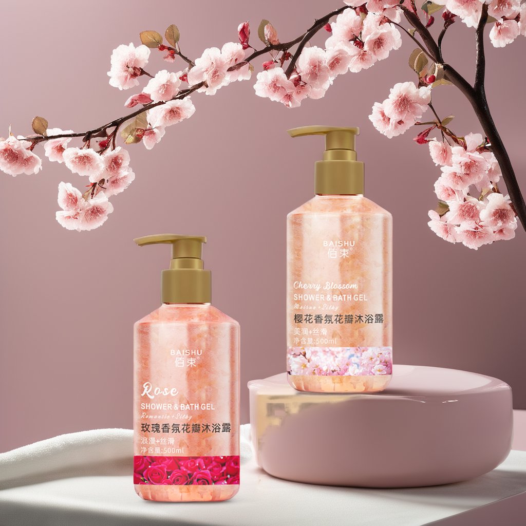 Premium Shower Gel Deep Clean Oil Control Fragrance Petal Shower gel