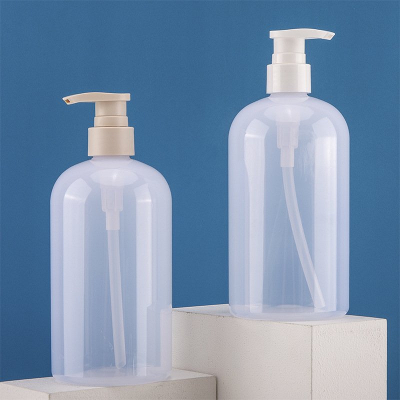 new design 300ml 500ml transparent white large capacity shampoo shower gel body washing skin careempty plastic bottle with pump