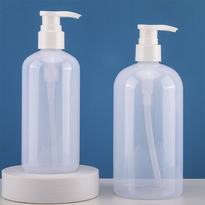 new design 300ml 500ml transparent white large capacity shampoo shower gel body washing skin careempty plastic bottle with pump