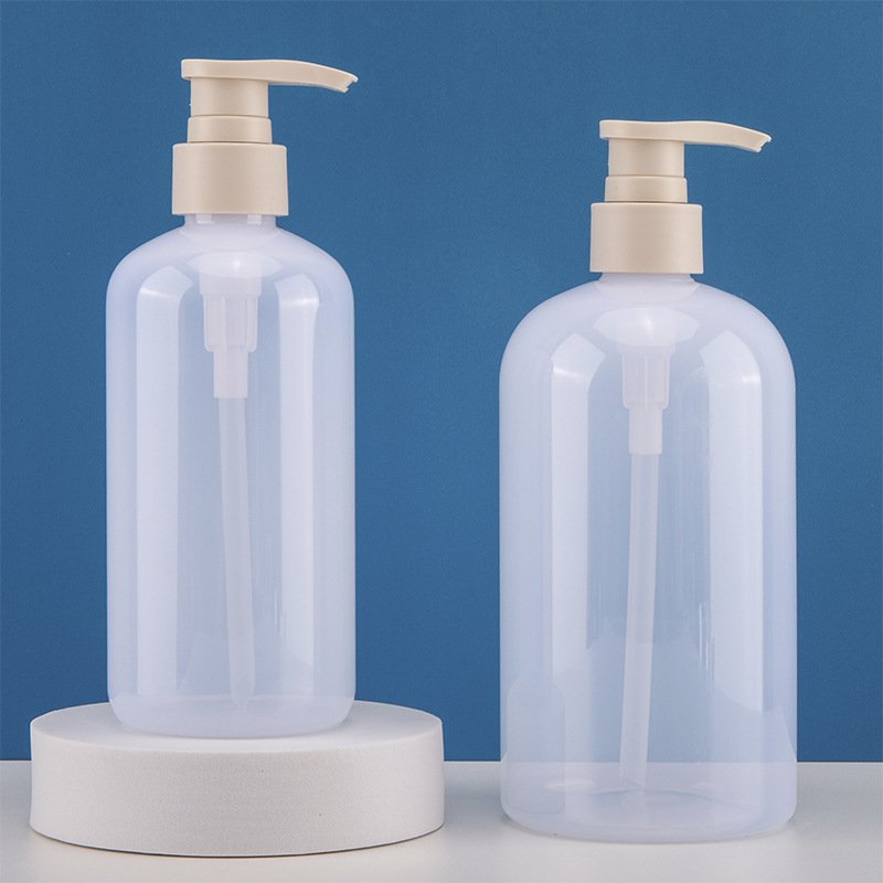 new design 300ml 500ml transparent white large capacity shampoo shower gel body washing skin careempty plastic bottle with pump