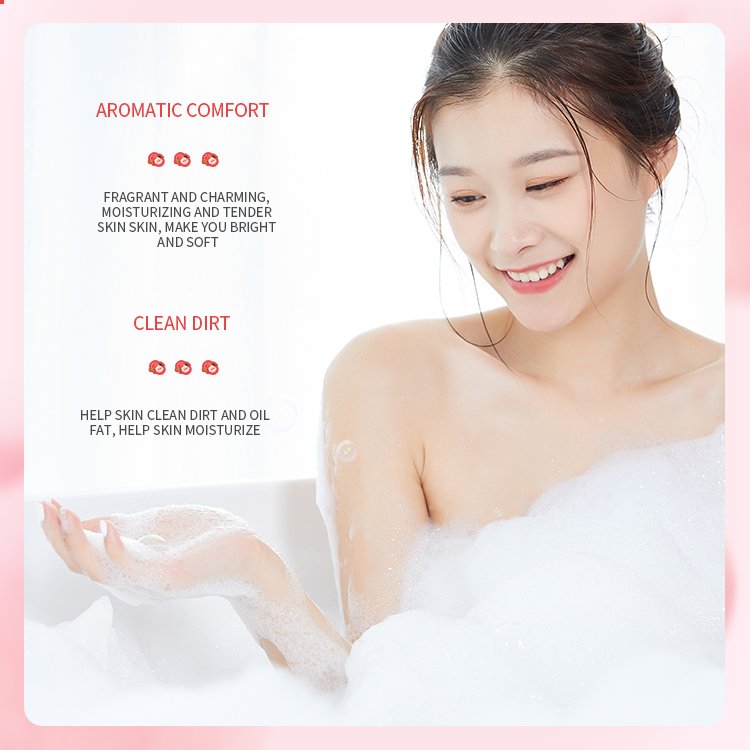 OEM IMAGES new in 2023 vegan white pearl peach breath tea scented body wash shower gel for women