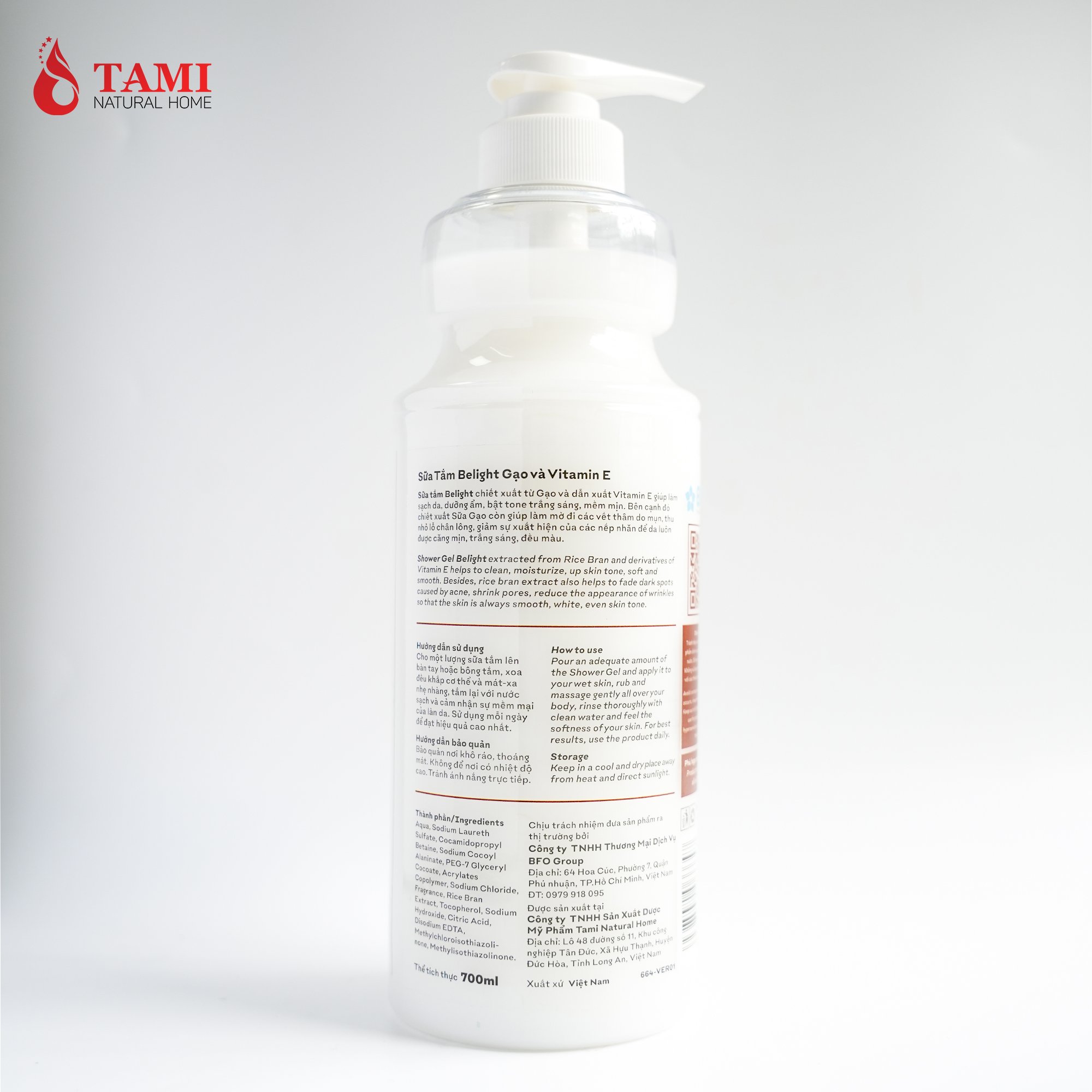Personal Care Whitening Body Wash Belight - Rice Milk & Vitamin E Shower Gel Refreshing & Bubble Function