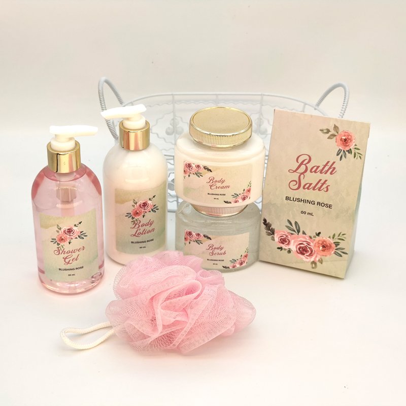 New Design Wholesales Private Label Body Care Set Wire Basket Packaging Long Time Perfume Spa Gift Set