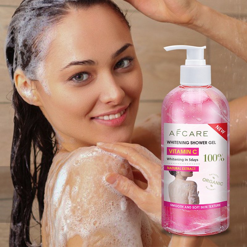 Wholesale Tone Lifting White Showere Gel Exfoliate Bleaching and Organic Rose Vitamin C Skin Lightning Showere Gel