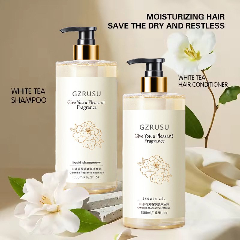 Private Label Natural Plant Essence White Tea Fragrant Amino Acid Shower Gel Reveal Smooth Glowing Skin Whitening Shower Gel