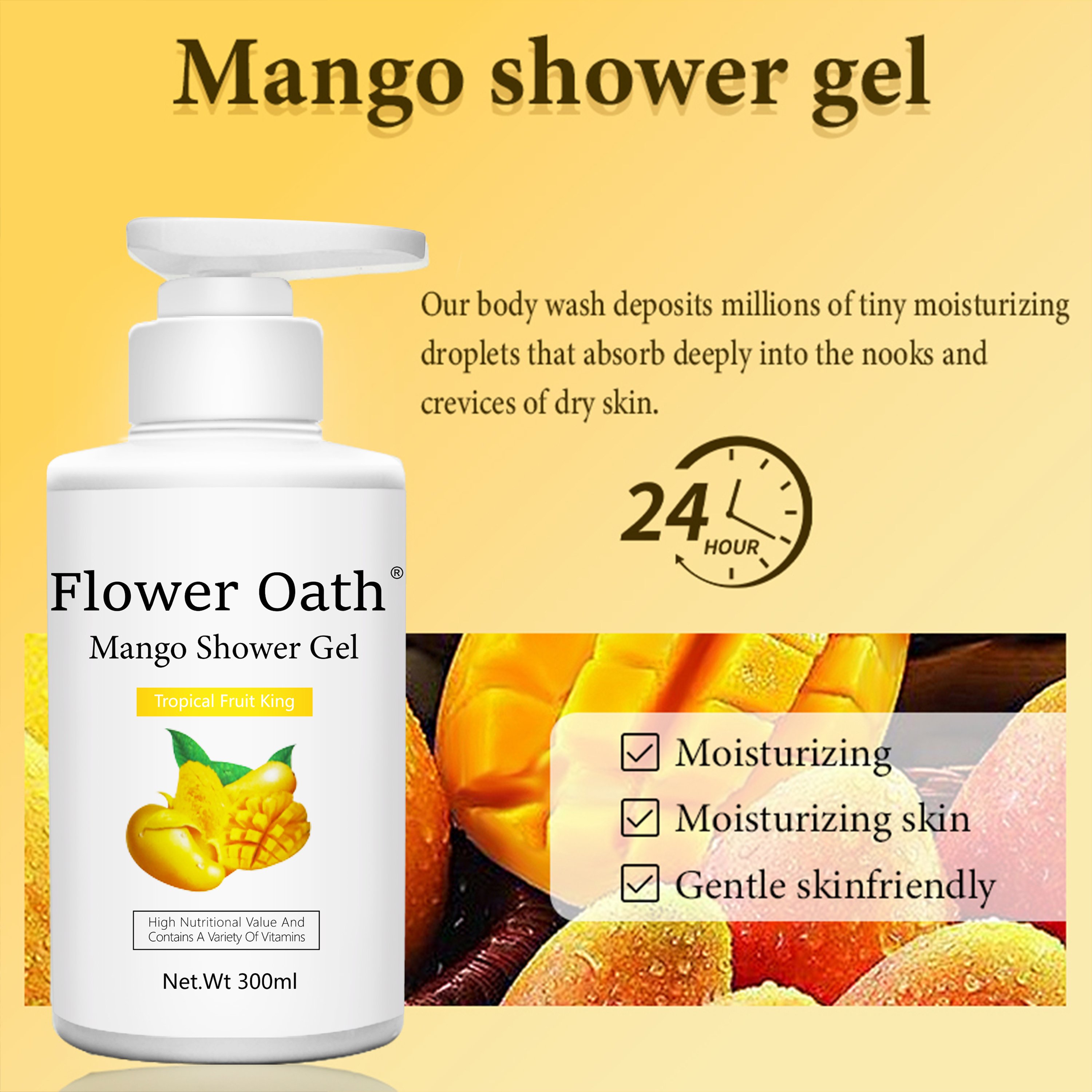 Mango Shower Gel Shower Gel Body Cleansing And Freshness Mango Fragrance Skin Moisturization