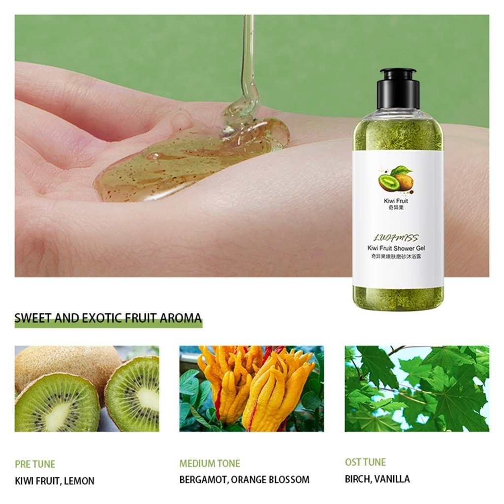 Wholesale Private Label Exfoliating Body Wash Natural Lemon Cherry Kiwi Flavors shower gel OEM Lightening Whitening Shower Cream