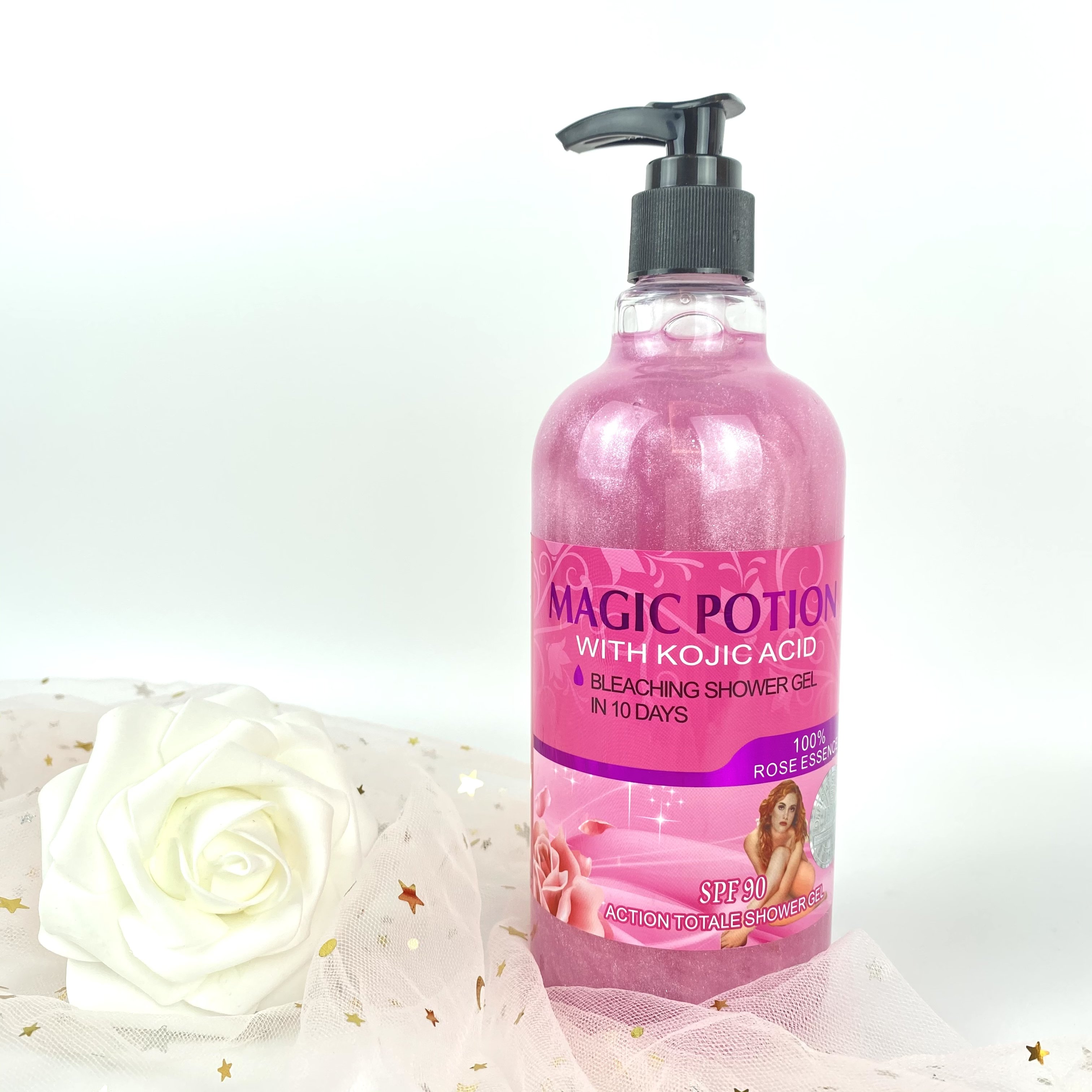 Gel Douche Eclairsissant Skin Bleaching Moisturizer Exfoliating Intense Whitening Cleansing Body Care 100% Rose Oil Shower Gel