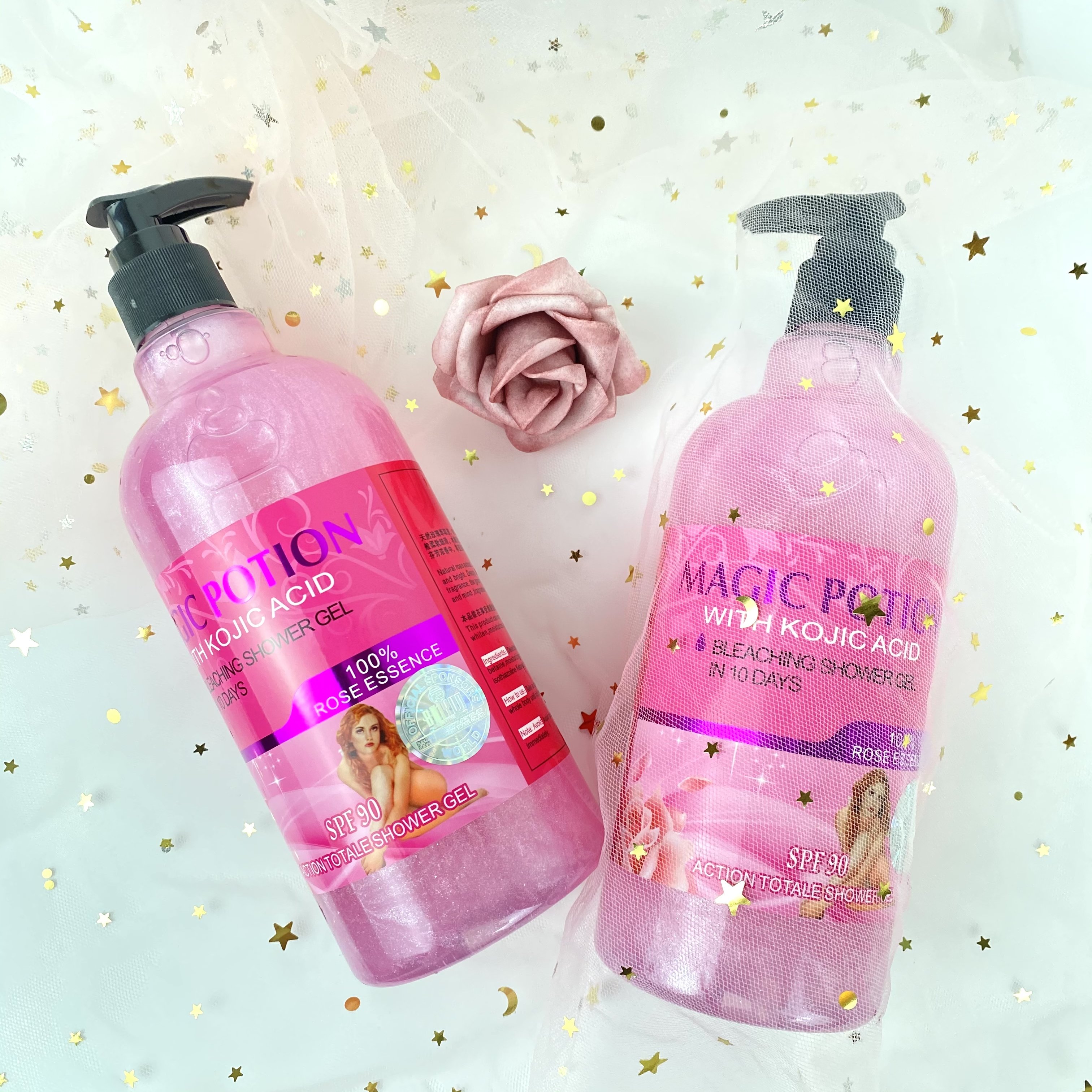 Gel Douche Eclairsissant Skin Bleaching Moisturizer Exfoliating Intense Whitening Cleansing Body Care 100% Rose Oil Shower Gel