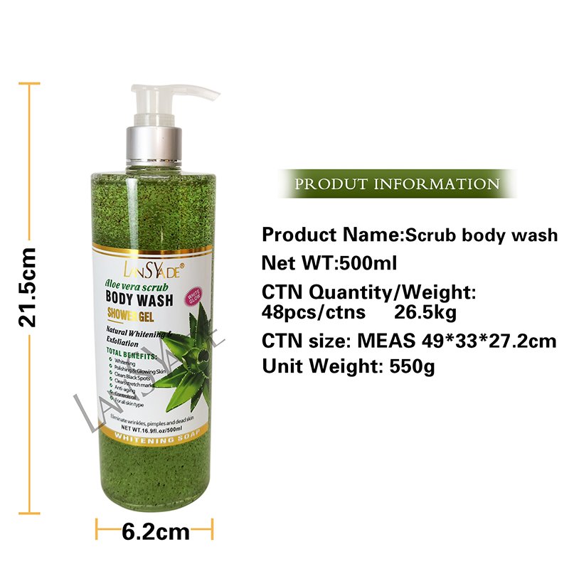 Bestselling fruit scrub shower gel with warmth and long-lasting fragrance for cleansing 500ml exfoliating scrub skincare