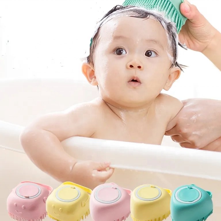 Hot Installed Shower Gel Liquid Shampoo Pet Brush Cat Dog Silicone Pet Bath Brush Pet Supplies