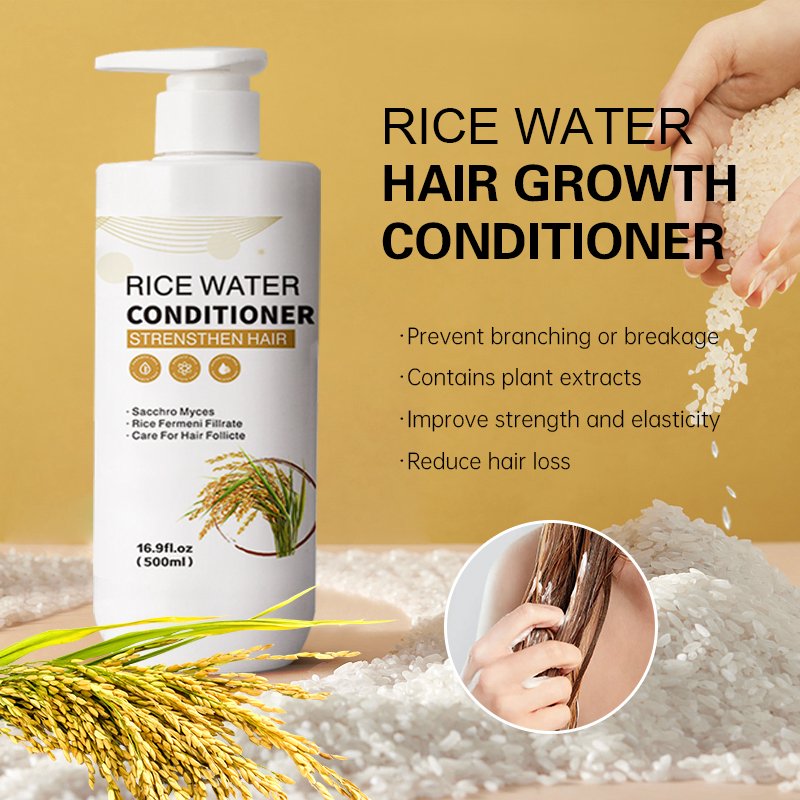 Private Label Rice Biotin Rice Water for Hair Growth Shampoo Natural Thickening Conditioner Set for Hair Loss and Thinning Care