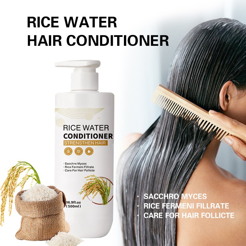 Private Label Rice Biotin Rice Water for Hair Growth Shampoo Natural Thickening Conditioner Set for Hair Loss and Thinning Care