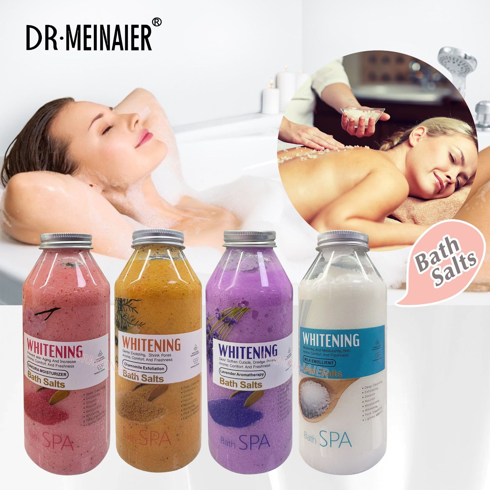 Milk Cherry Blossom Body Scrub Deep Cleansing Skin Whitening Exfoliating Moisturizing Body Bath Salt