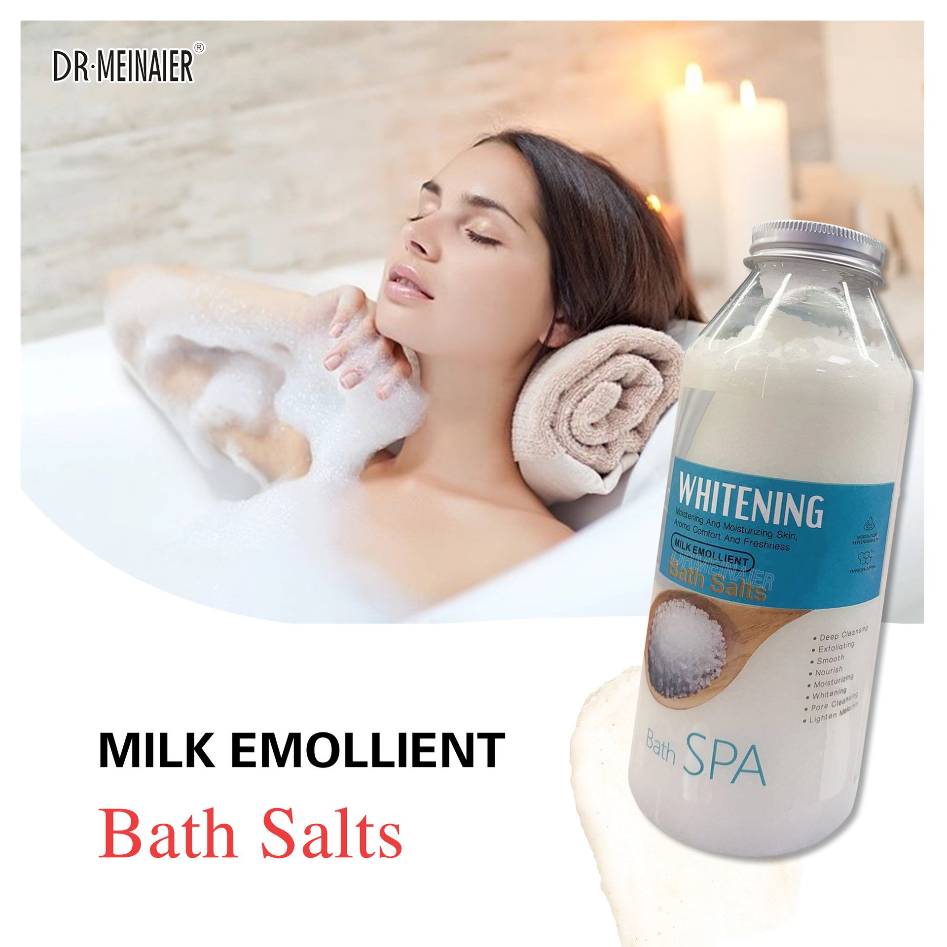 Milk Cherry Blossom Body Scrub Deep Cleansing Skin Whitening Exfoliating Moisturizing Body Bath Salt