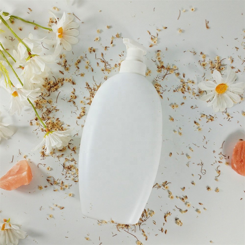 Bottle White Oval Body Wash Plastic Cosmetic PUMP Sprayer HDPE HOPE 250ml Lotion Bottle Hot Stamping Shower Gel Bottle 770ml