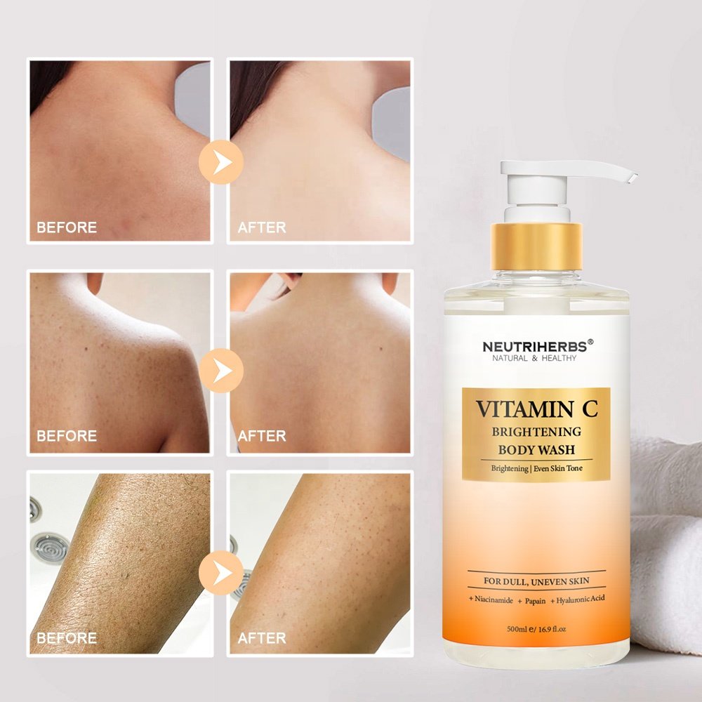 Vegan Herbal Natural Skin Perfumed Bath Private Label Wholesale Whitening Vitamin C Body Wash Shower Gel