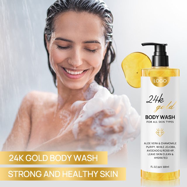 OEM Private Label Lightening Shower Gel Manufacturer Wholesale Moisturizing 24K Gold Body Wash