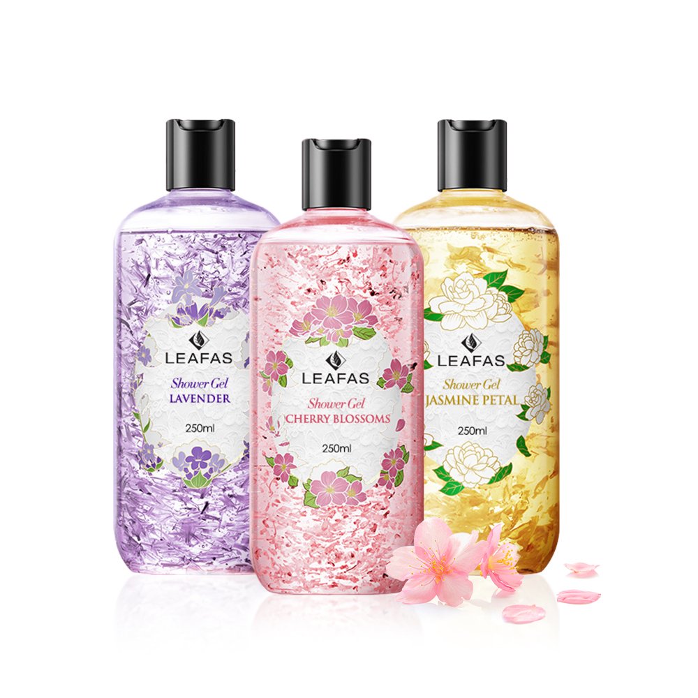 Private label Wholesale Whitening Body Wash Cherry Lavender Moisturizing Shower Gel
