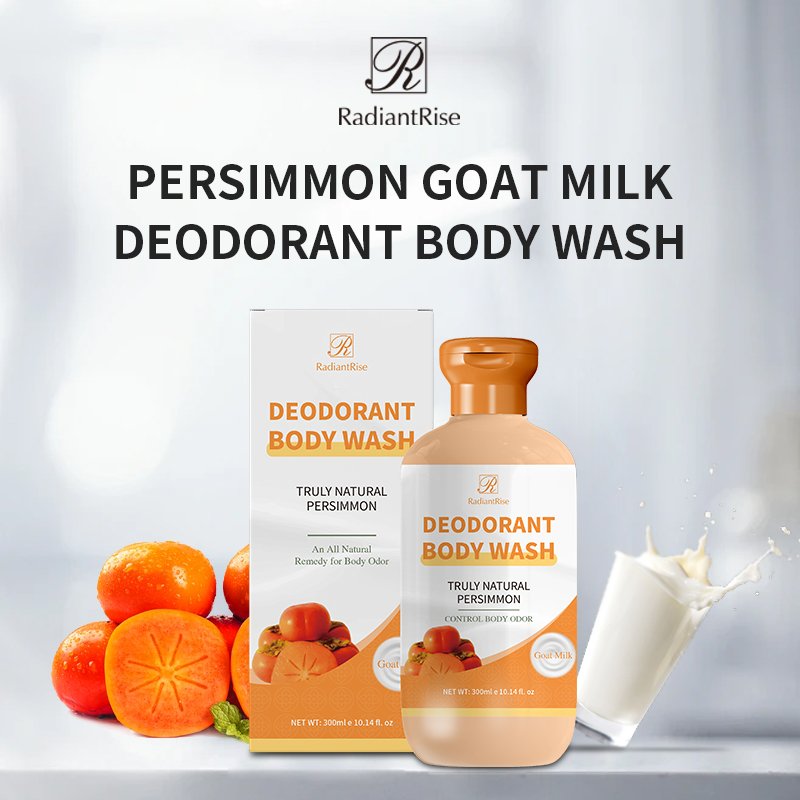 New Design Deodorant Body Wash Popular Natural Persimmon Shower Control Body Odor Body Wash Foam Shower Gel