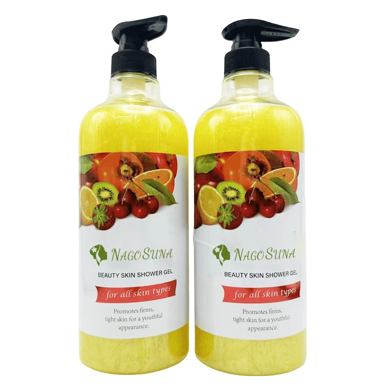 NAGOSUNA Oem private label collagen arbutin papaya carrot radiant skin whitening shower bath bleaching shower gel