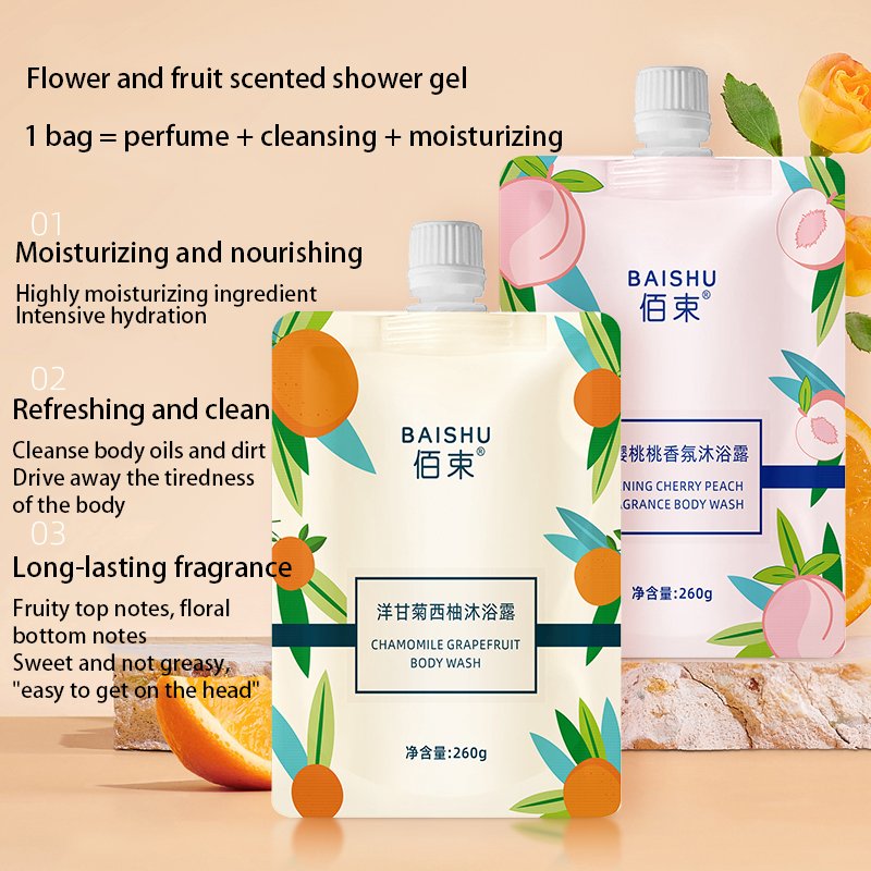 Premium Fragrance Body Wash Refreshing Cleanser Long Lasting Fragrance Shower Gel