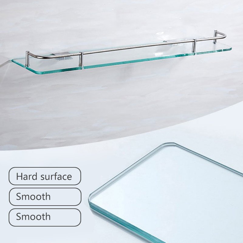 Hot selling hotel bathroom glass frame 40cm shower gel stainless steel tray