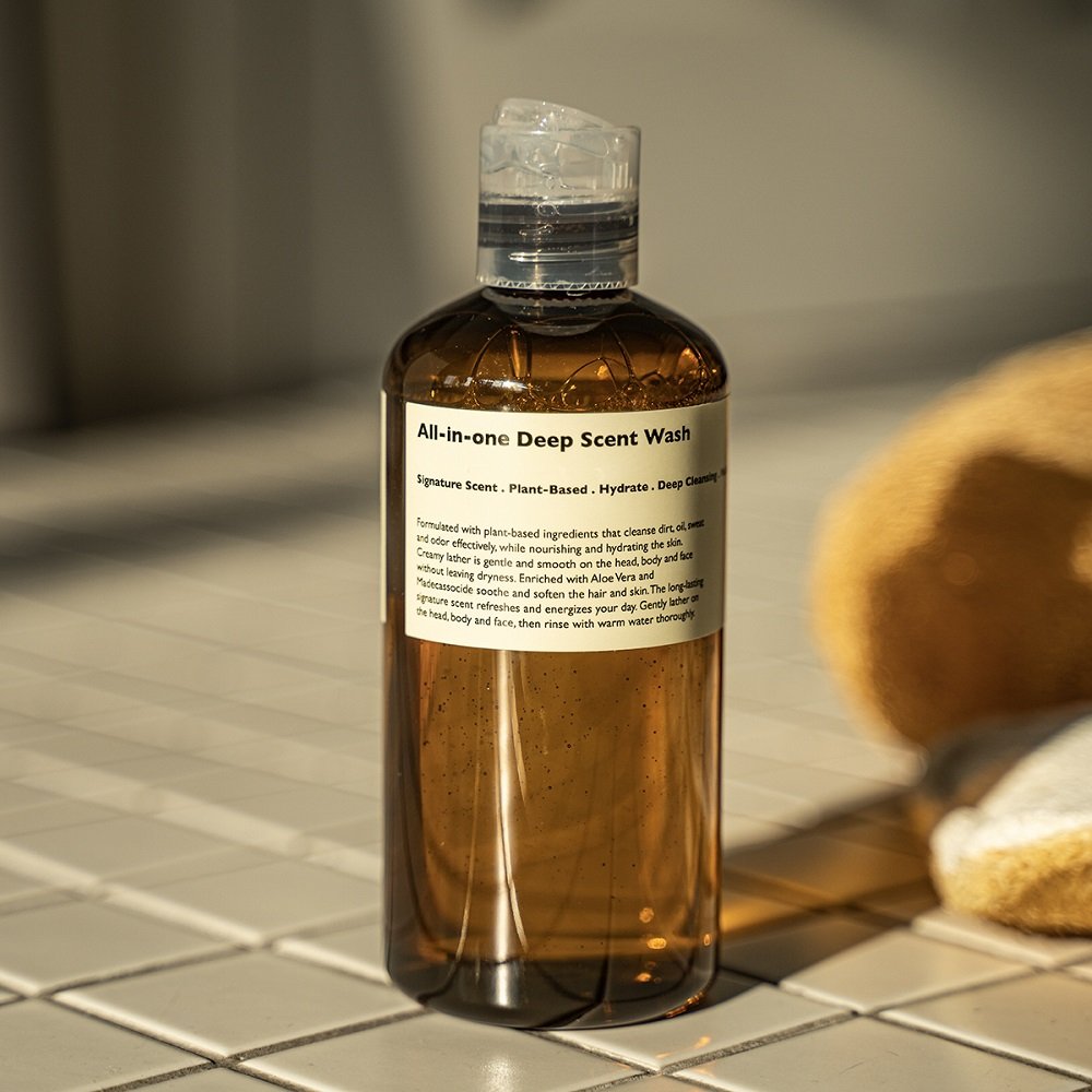 Shower gel Lazy Society All-in-one Deepscent Wash Fresh Aqua Fragrance Cleansing from Head to Body Rich Foam