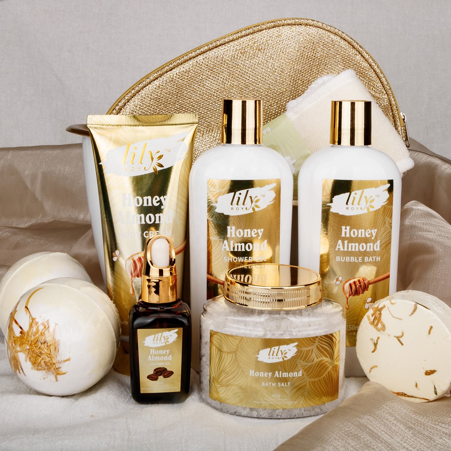 Wholesale Luxury Christmas Bath Spa Gifts Set shower gel sponge body care for women factory Mother's day holidays body lotion