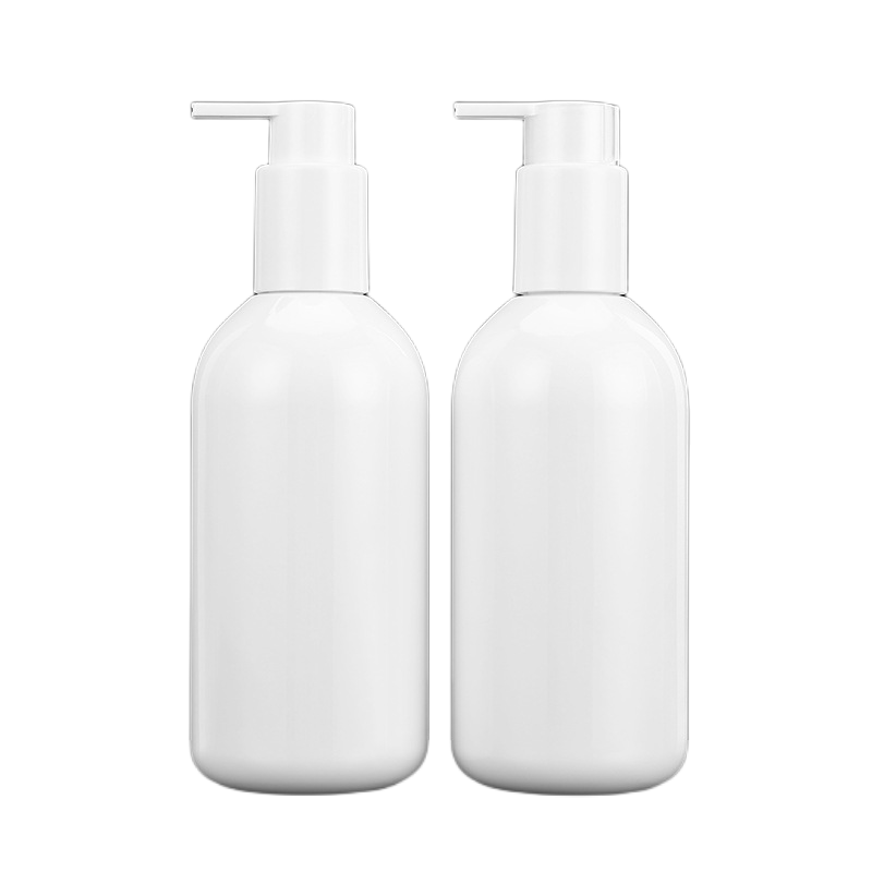 Empty Cosmetic Packaging 300ML white PET Plastic lotion pump shampoo conditioner body soap bottles