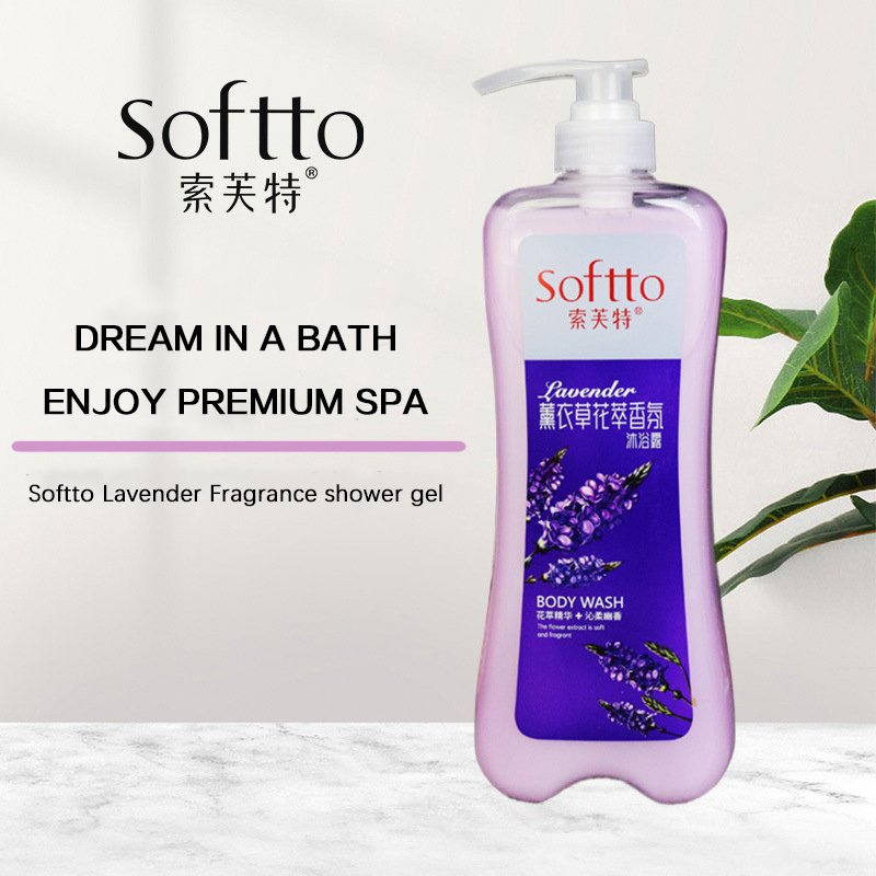 Private label Softto shower gel large bottle 1kg rose lavender moisturizing lasting fragrance bath shower gel body wash