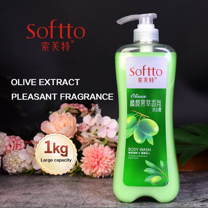 Private label Softto shower gel large bottle 1kg rose lavender moisturizing lasting fragrance bath shower gel body wash