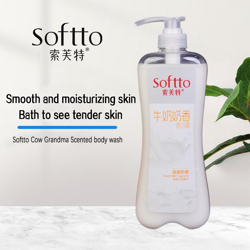 Private label Softto shower gel large bottle 1kg rose lavender moisturizing lasting fragrance bath shower gel body wash